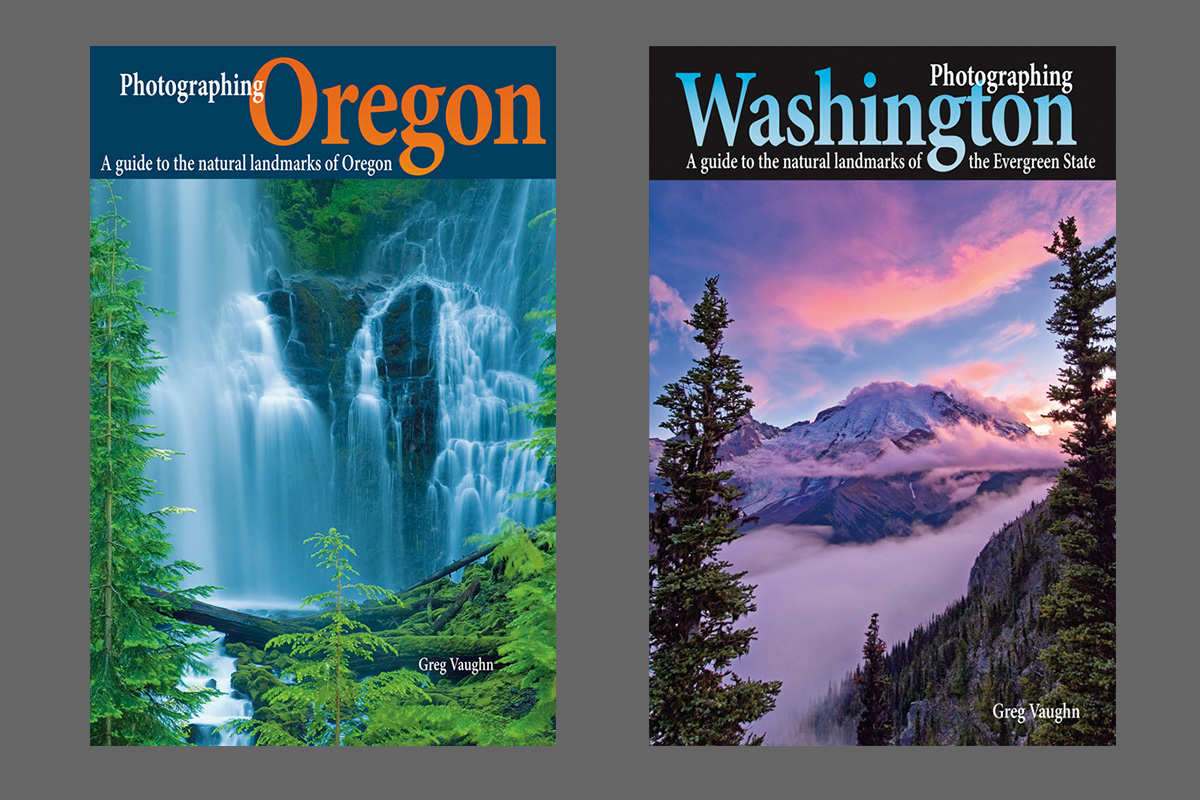 Photographing Oregon and Photographing Washington travel guide book covers