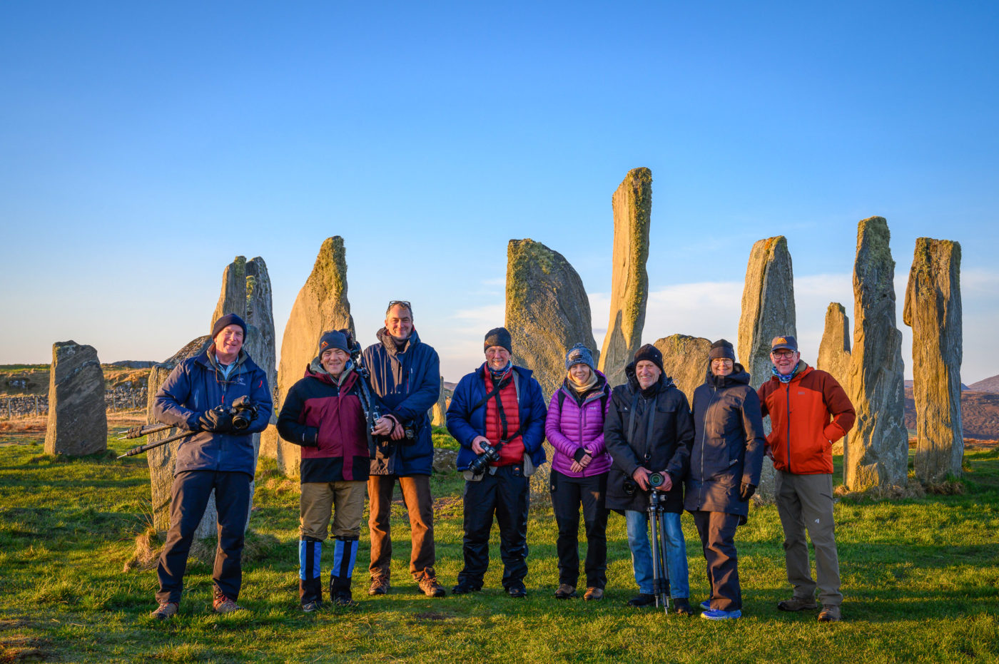 Muench Workshops group photo in front of the Callanish Stones